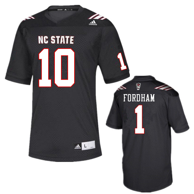 Men #10 Caden Fordham North Carolina State Wolfpacks College Football Jerseys Stitched-Black